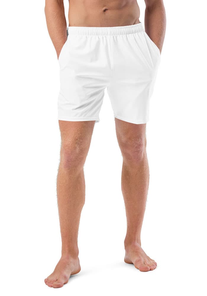 All-Over Print Recycled Swim Trunks - White S