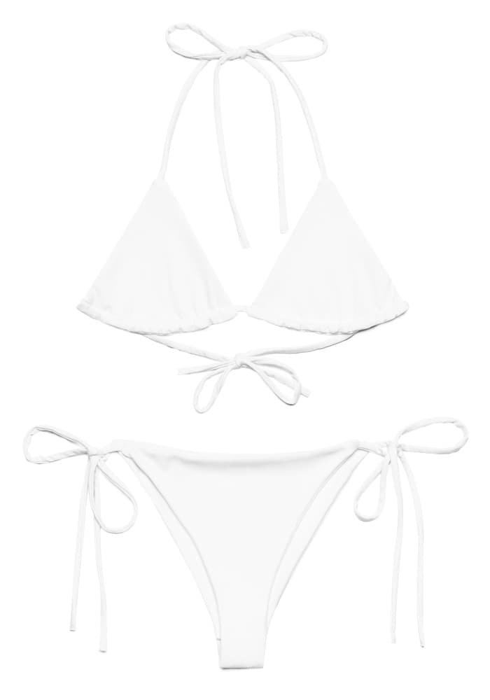 All-Over Print Recycled String Bikini - White S